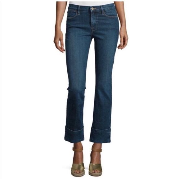 FRAME Denim Le High Straight Jeans Ardmore Big cuff Hem Size 24 - Picture 6 of 6